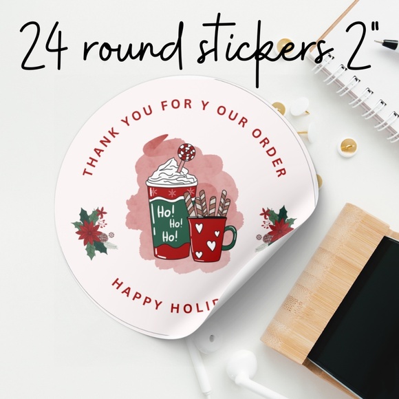 NEW Thank You Stickers Holiday - Picture 1 of 2